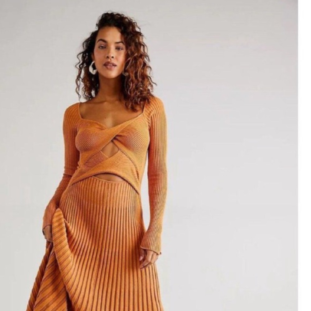 FP Marnie Midi Dress XS in orange